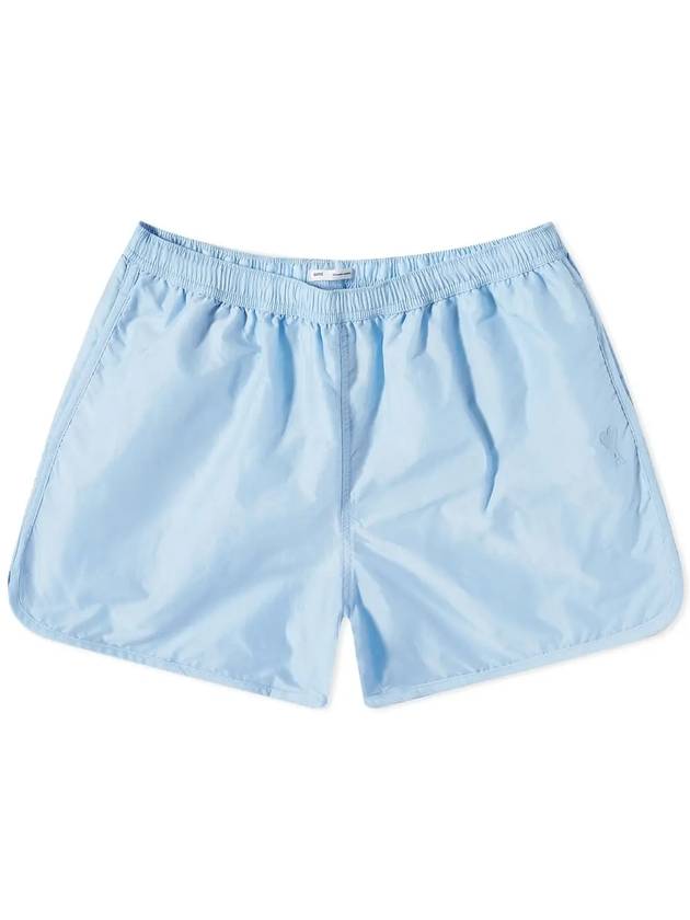 Men's Small Logo Nylon Swim Shorts Light Blue - AMI - BALAAN.