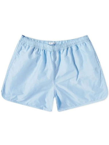 Small Heart Nylon Swim Shorts Light Blue - AMI - BALAAN 1