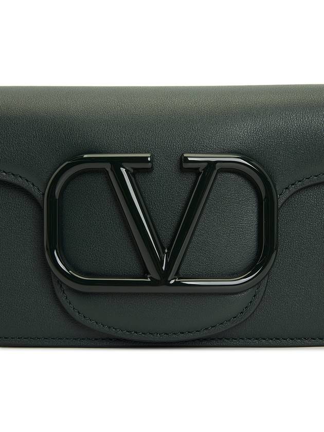 V Logo Signature Leather Shoulder Bag Green - VALENTINO - BALAAN 9