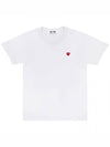 Women's Mini Red Heart Short Sleeve T-Shirt White - COMME DES GARCONS - BALAAN 1
