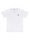 Women's Mini Red Heart Short Sleeve T-Shirt  White - COMME DES GARCONS - BALAAN 1