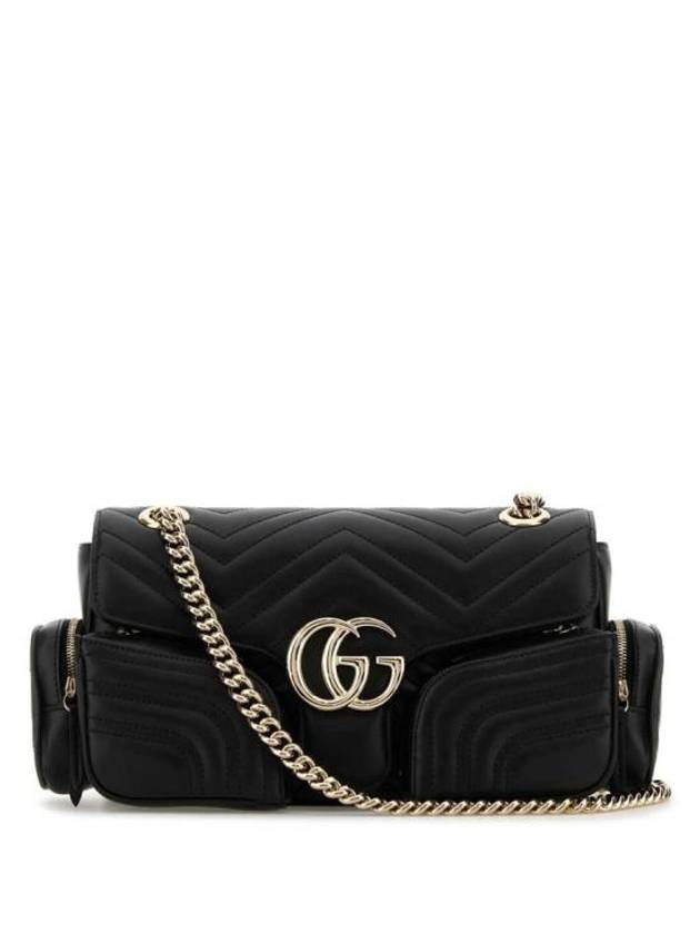 GG Marmont Small Multi Pocket Leather Shoulder Bag Black - GUCCI - BALAAN 2