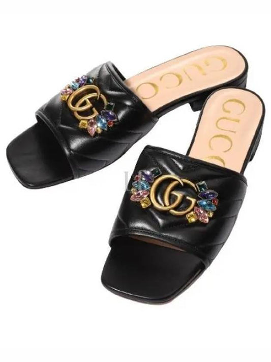 Double G Matelasse Slide Sandals Black - GUCCI - BALAAN 2