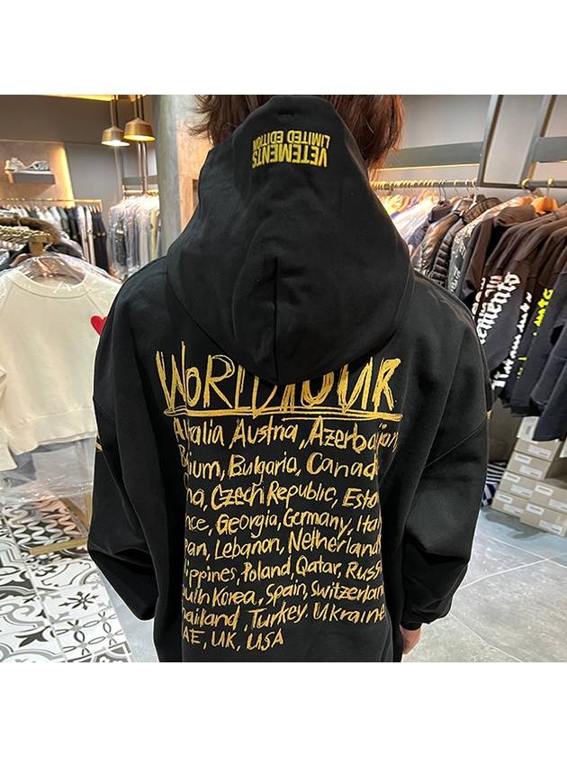 World Tour Print Hoodie Black - VETEMENTS - BALAAN 9