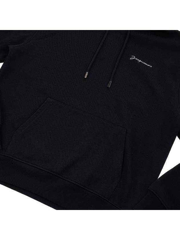 Le Brode Logo Cotton Hoodie Black - JACQUEMUS - BALAAN 9