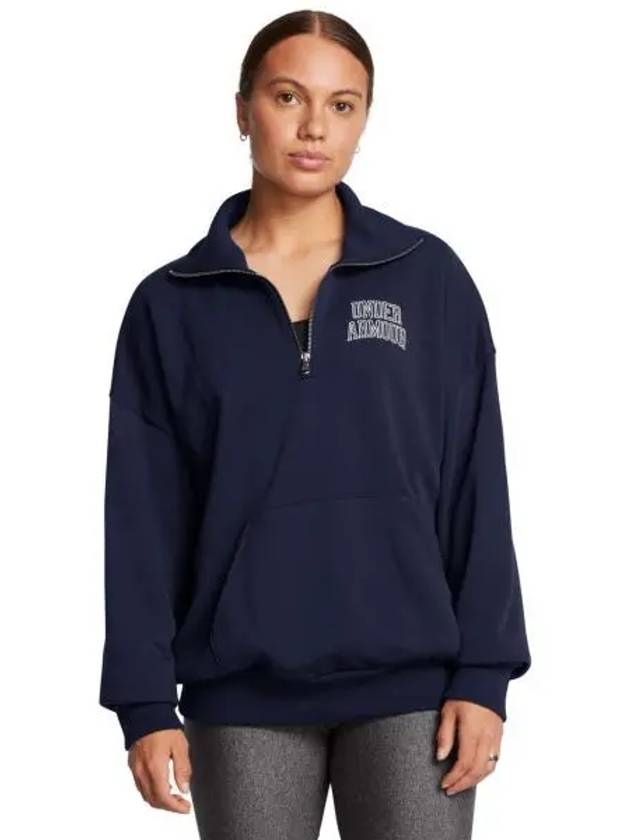 Women s Icon Heavyweight Terry Oversized Zip 1386495 410 - UNDER ARMOUR - BALAAN 1