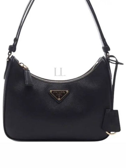 Re-Edition Saffiano Leather Mini Shoulder Bag Black - PRADA - BALAAN 2