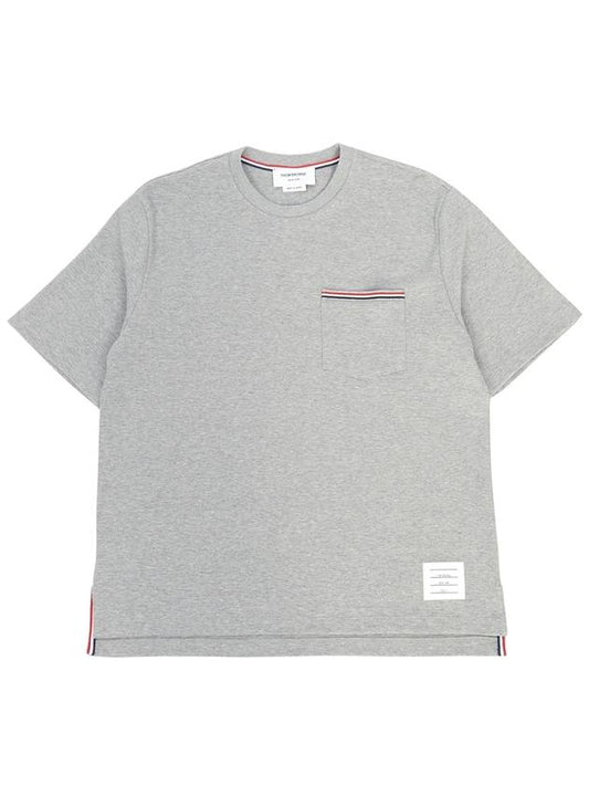 Cotton Oversized Pocket Short Sleeve T-Shirt Light Grey - THOM BROWNE - BALAAN 2