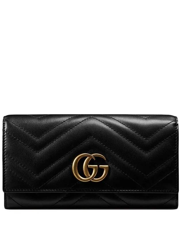 GG Marmont Matelasse Continental Long Wallet Black - GUCCI - BALAAN 7