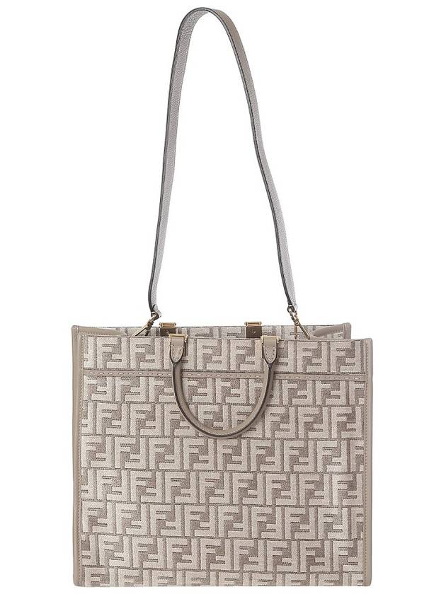 Sunshine FF Motif Tapestry Medium Shopper Tote Bag Dove Grey - FENDI - BALAAN 6