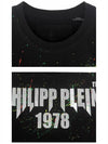 20SS S20C MTK4269 PJY002N 02 Painted Round Short Sleeve T-Shirt Black Men's T-Shirt TR - PHILIPP PLEIN - BALAAN 6