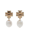 Kira Pave Pearl Drop Earrings Gold - TORY BURCH - BALAAN 4