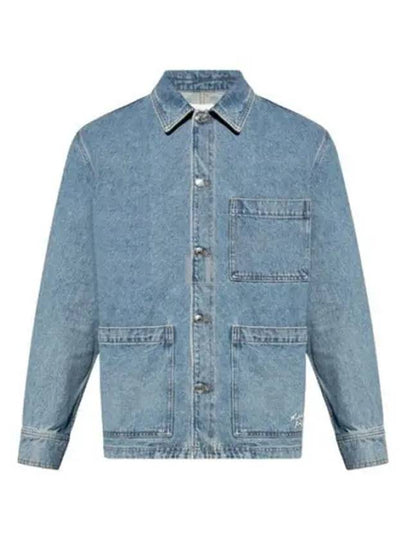 Workwear Fox Embroidery Denim Jacket Blue - MAISON KITSUNE - BALAAN 2