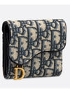 Saddle Lotus Wallet Blue  Oblique Jacquard - DIOR - BALAAN 2