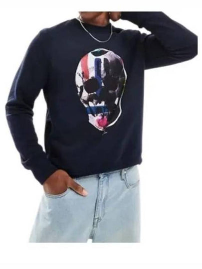 Skull Print Cotton Sweatshirt Navy - PAUL SMITH - BALAAN 2