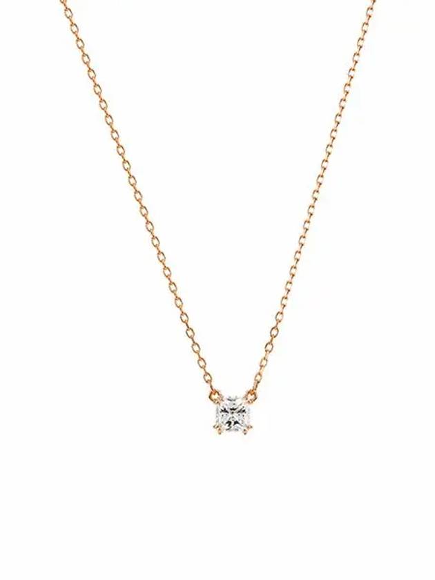 Stilla Pendant Square Cut Necklace Rose Gold - SWAROVSKI - BALAAN 4