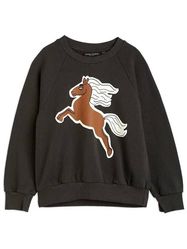 Kids Horse Printing Sweatshirt Black 22720155 99 - MINI RODINI - BALAAN 2