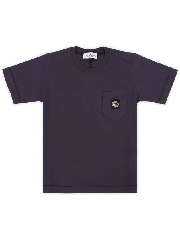 Stone Kids Logo Patch Pocket Short Sleeve Blue Navy 781620347 V0026 - STONE ISLAND - BALAAN 3