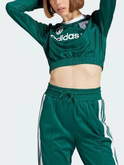 Logo Cropped Long Sleeve T-Shirt Green - ADIDAS - BALAAN 2