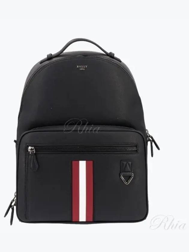 Signature Stripe Maverick Logo Backpack Black - BALLY - BALAAN 2