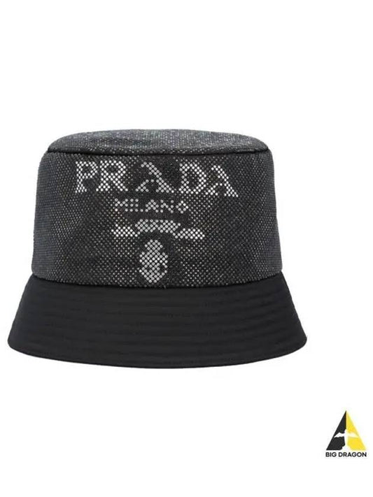 Logo Micro Stud Bucket Hat Black - PRADA - BALAAN 2