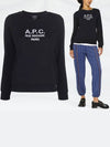 Women's Tina Logo Sweat Sweatshirt Navy - A.P.C. - BALAAN 2