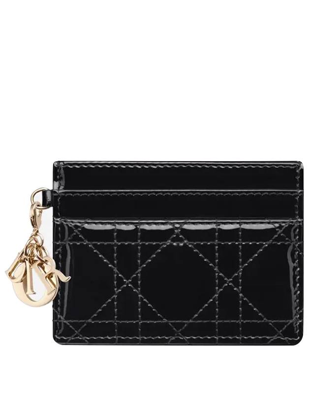 Lady Cannage 5 Slot Card Wallet Black - DIOR - BALAAN 1