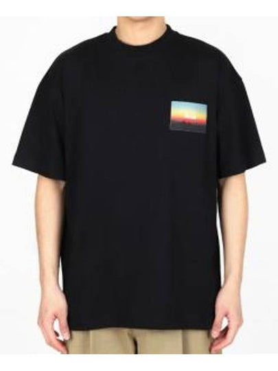 Embroidered Logo Graphic Print Cotton Short Sleeve T-Shirt Black - MSGM - BALAAN 2