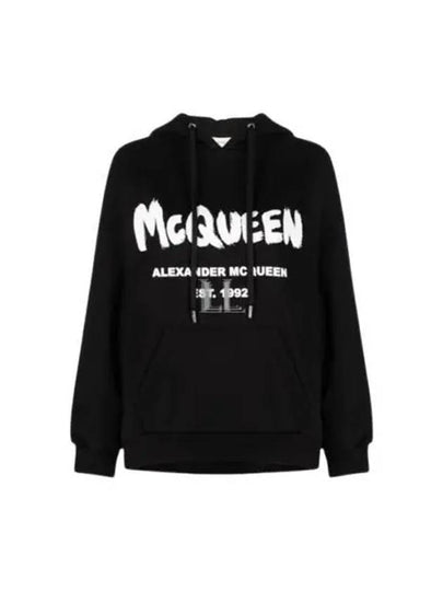 Graffiti Logo Hoodie Black - ALEXANDER MCQUEEN - BALAAN 2