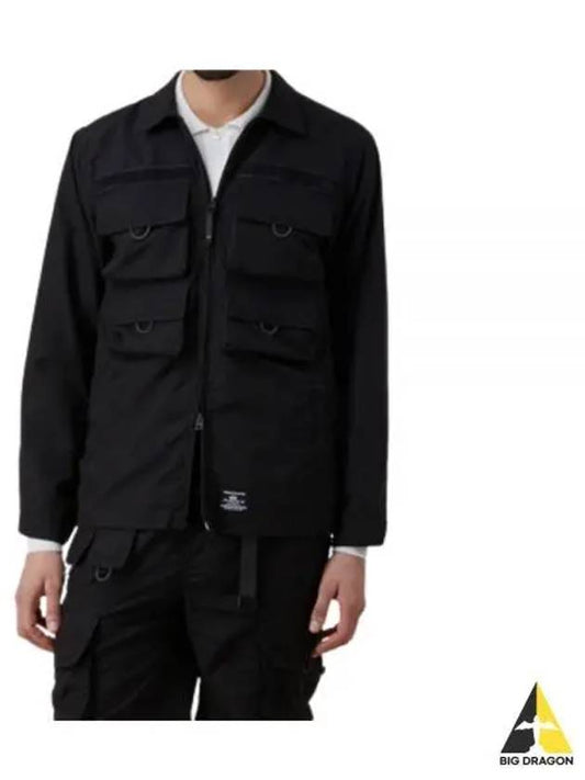 NYLON CARGO SHIRT JACKET MJN53000C1 BLACK - ALPHA INDUSTRIES - BALAAN 1