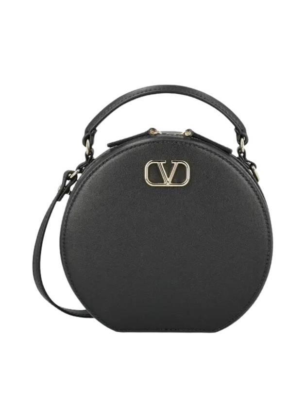 V Logo Signature Round Mini Bag Black - VALENTINO - BALAAN 1