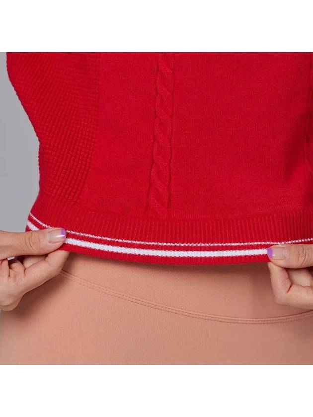 Golf Wear Puff Sleeve Collar Knit Red - J JANE - BALAAN 6