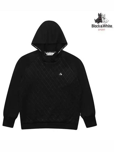 cushioned hooded sweatshirt 9413LXSPBLACK - BLACK&WHITE - BALAAN 1