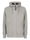 Men's Diagonal Fleece Goggles Hood Zip-up Gray - CP COMPANY - BALAAN.