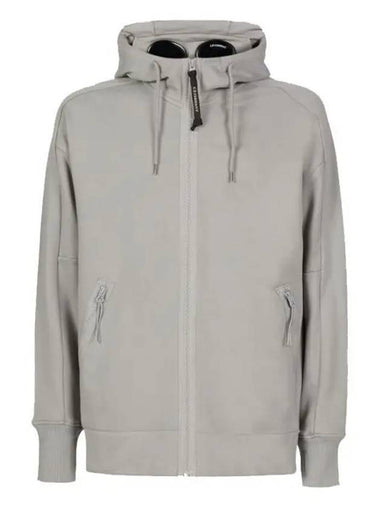 Men's Diagonal Fleece Goggles Zip Up Hoodie Grey - CP COMPANY - BALAAN 1