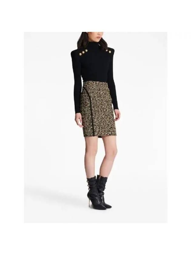 Women's Lurex Tweed A-Line Skirt Gold - BALMAIN - BALAAN 3