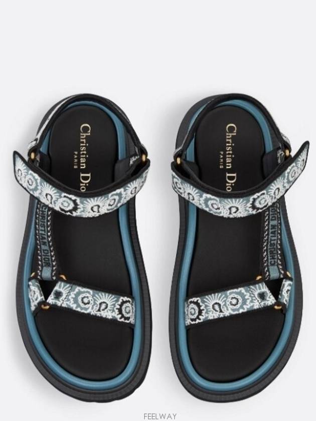 D-Way Embroidered Logo Sandals Blue - DIOR - BALAAN 4