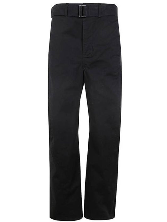 Twisted Cotton Twill Straight Pants Black - LEMAIRE - BALAAN 1