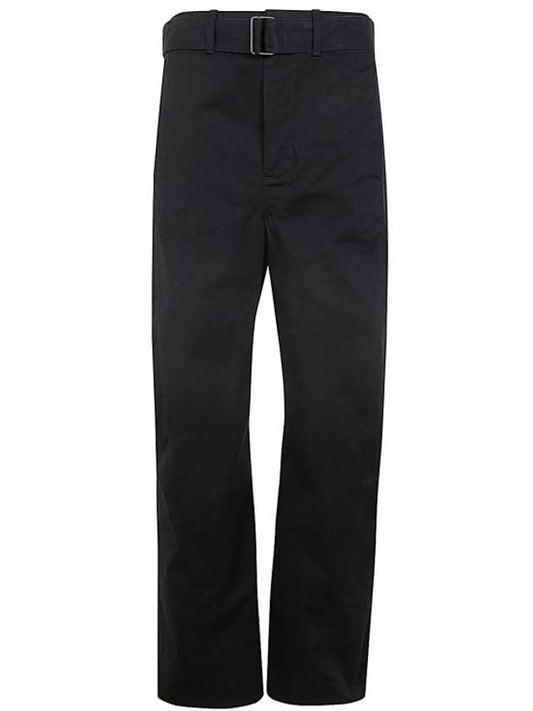 Twisted Cotton Twill Straight Pants Black - LEMAIRE - BALAAN 1