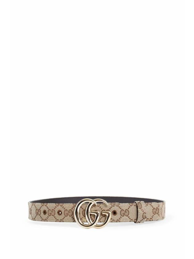 GG Marmont Thin Canvas Belt Beige - GUCCI - BALAAN 1