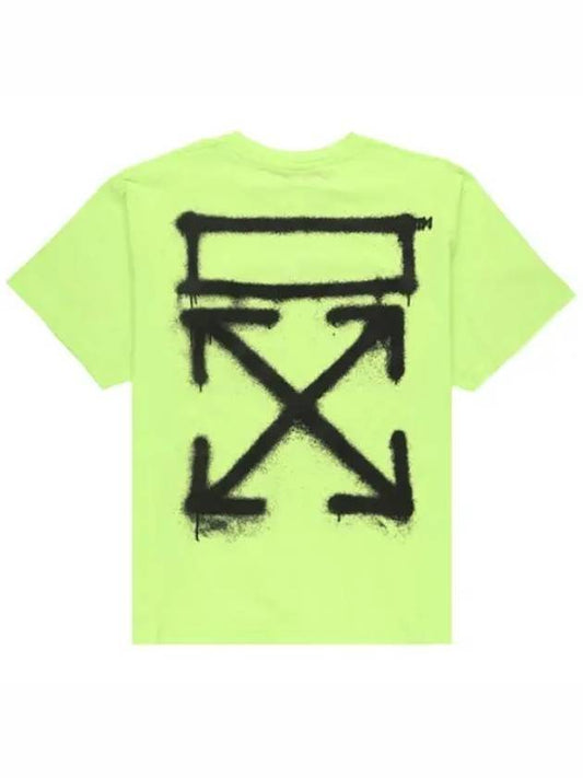 Men's Spray Arrow Oversized Short Sleeve T-Shirt Neon Green - OFF WHITE - BALAAN 1