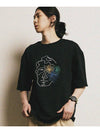 Face flower embroidery short sleeve t shirt black - FFEFF STUDIO - BALAAN 4