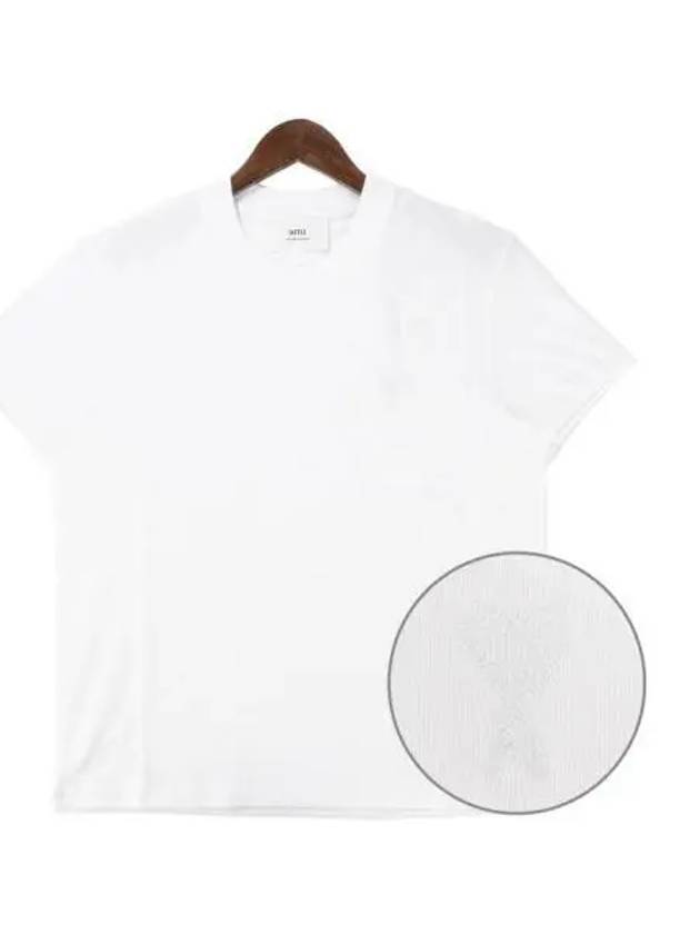 Heart Logo Cotton Short Sleeve T-Shirt White - AMI - BALAAN 2