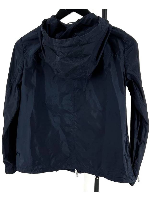 Triangle logo women s windbreaker jacket navy size 38 - PRADA - BALAAN 2