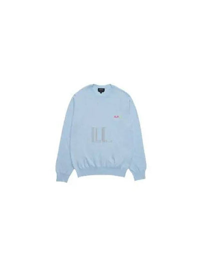 Logo Crew Knit Top Light Blue - A.P.C. - BALAAN 2