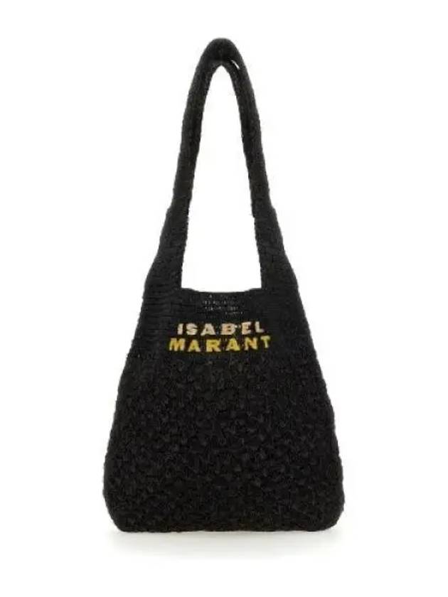 Praia Embroidery Logo Small Shoulder Bag Black - ISABEL MARANT - BALAAN 2