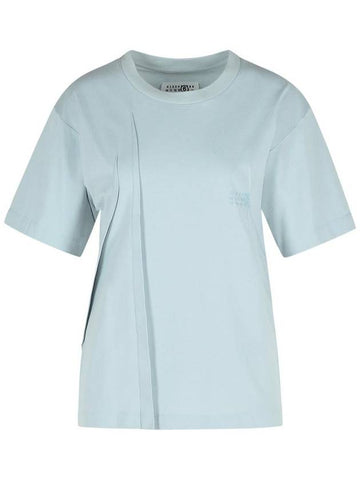 Mm6 Maison Margiela Light Blue Cotton T-Shirt - MAISON MARGIELA - BALAAN 1