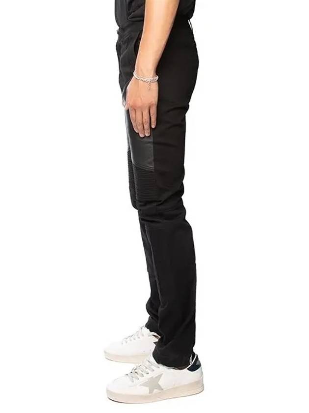 Diagonal leather zipper detail black jeans 0908469001 - GIVENCHY - BALAAN 4