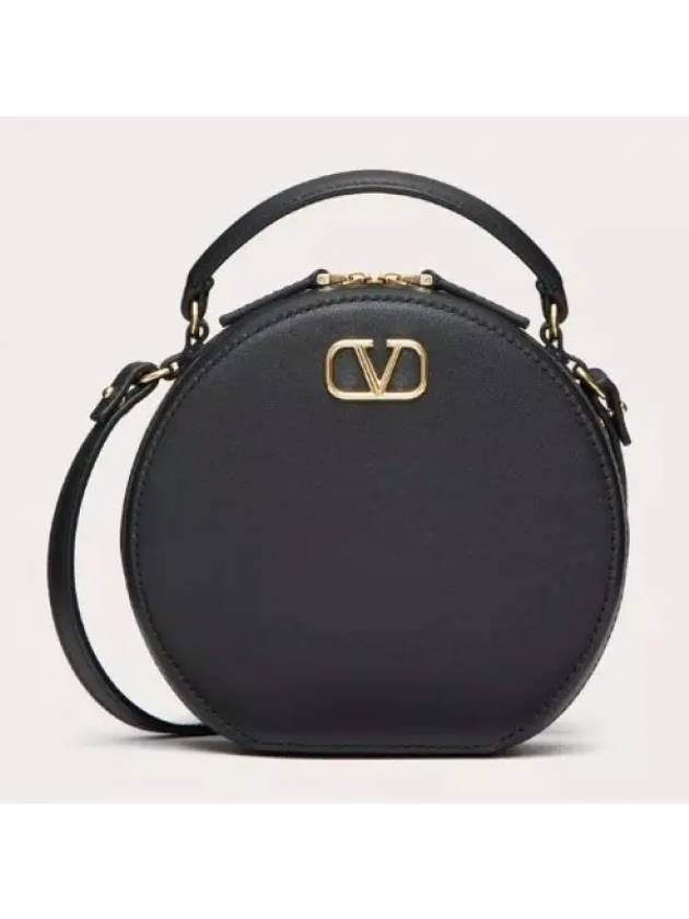 V Logo Signature Small Leather Cross Bag Black - VALENTINO - BALAAN 2