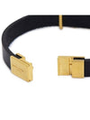 Leather Gold Opium Bracelet Black - SAINT LAURENT - BALAAN 5